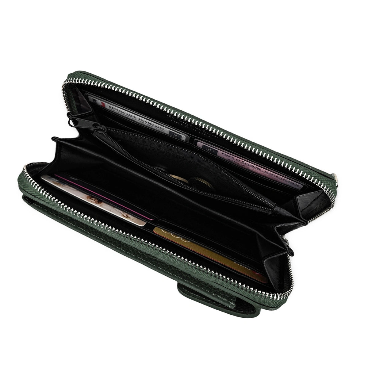 Mini borsa pochette in pelle martellata STREET Verde foresta
