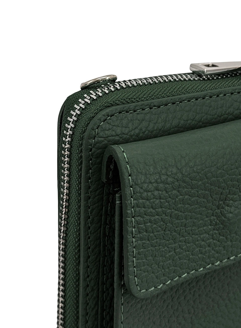 Mini borsa pochette in pelle martellata STREET Verde foresta