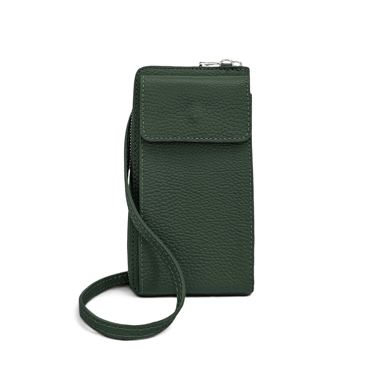 Mini-Sac bolsillo de cuero grano STREET Verde inglés