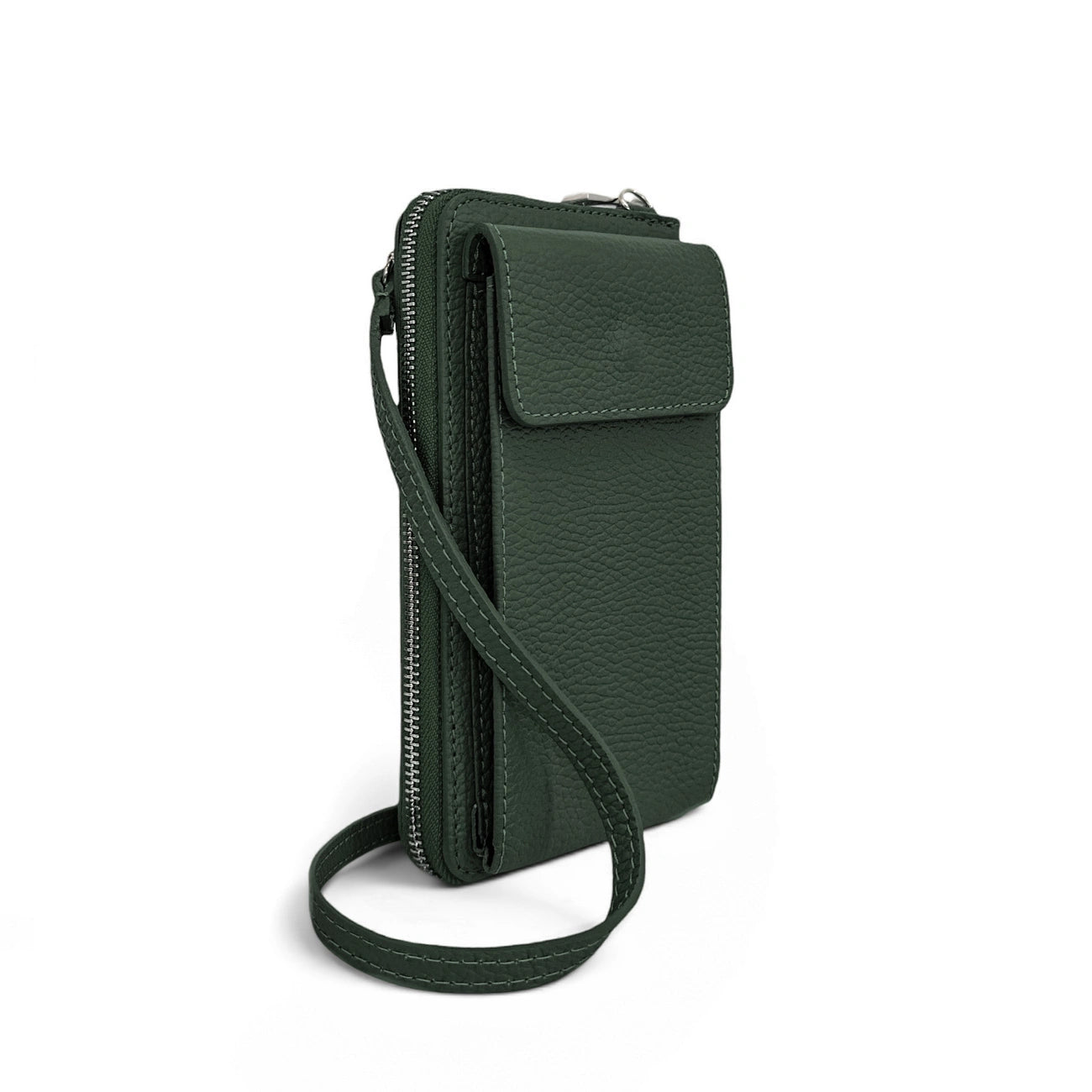 Mini-Sac bolsillo de cuero grano STREET Verde inglés