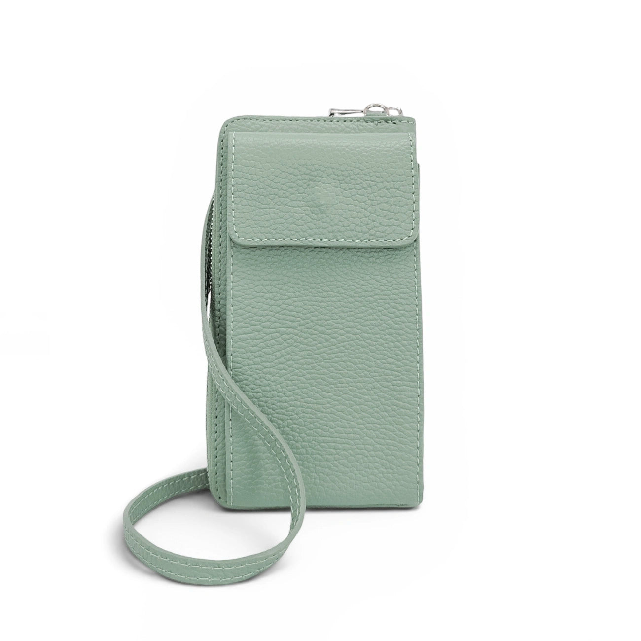 Mini-Sac grained leather pocket STREET Pastel green