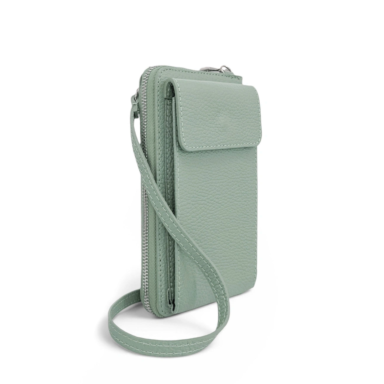 Mini-Sac grained leather pocket STREET Pastel green