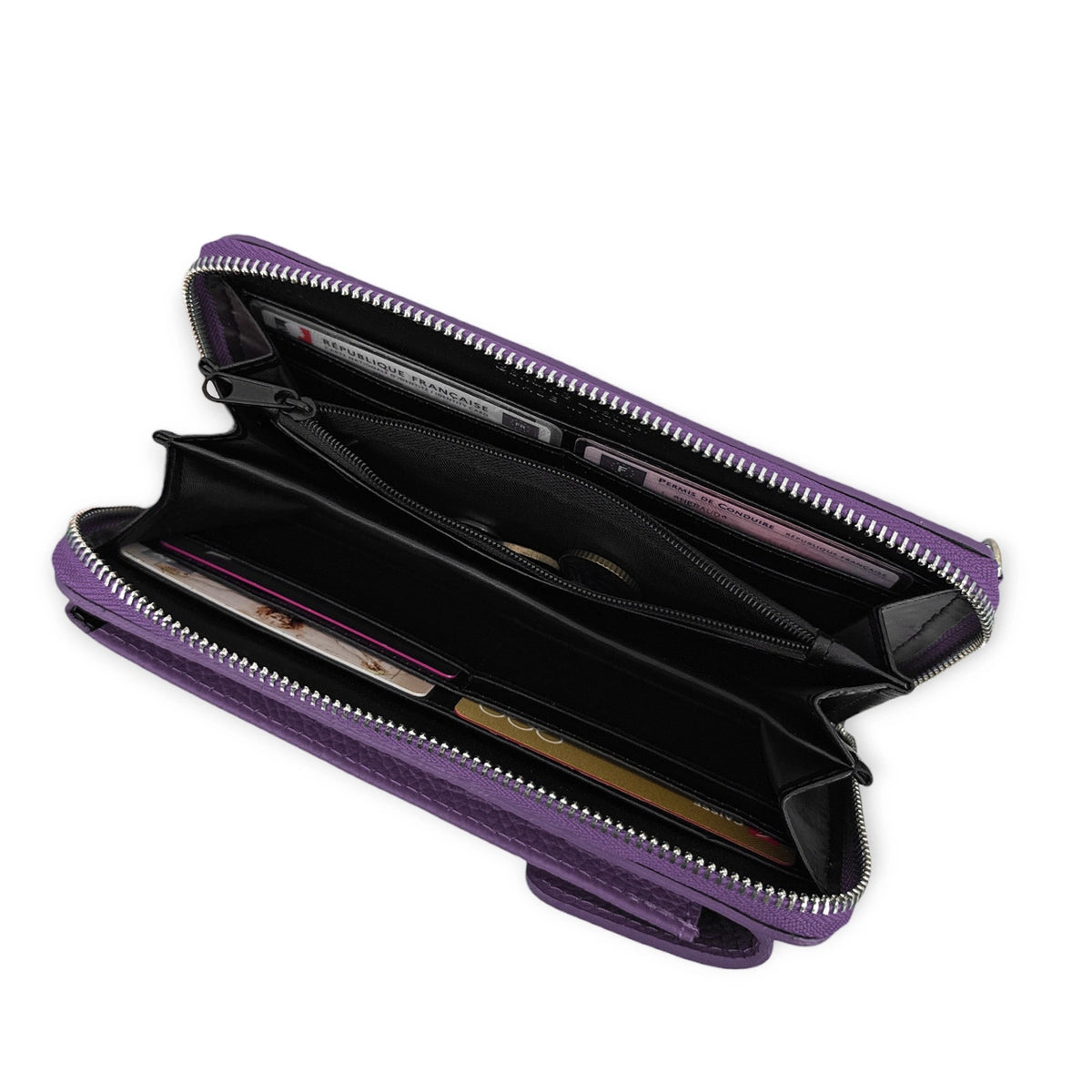 Mini borsa pochette in pelle martellata STREET Viola