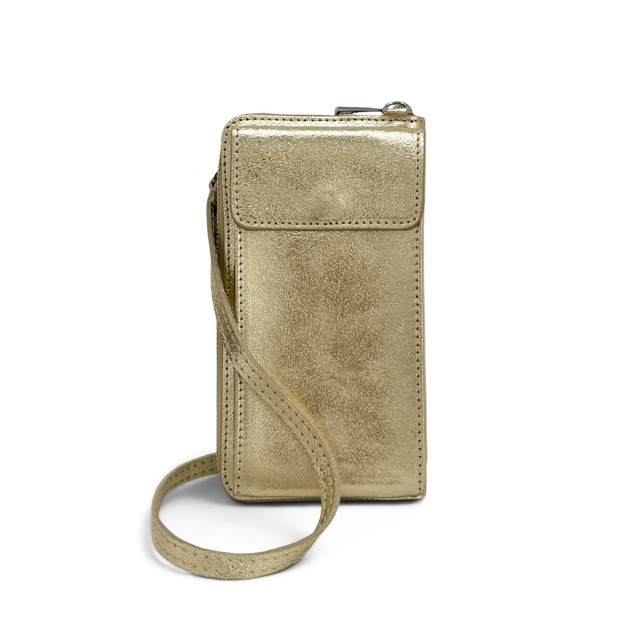 Mini-Sac grained leather pocket STREET Pale gold