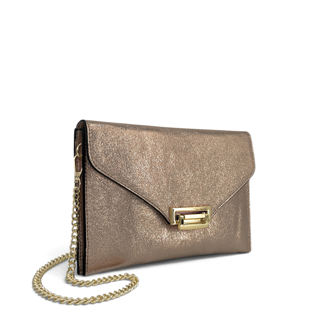 Sac pochette en cuir irisé TWILIGHT Champagne