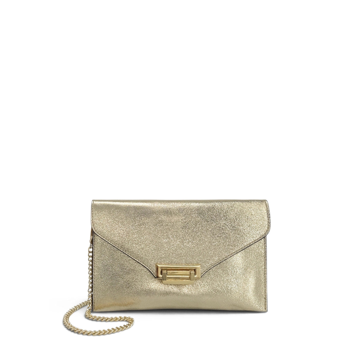 Sac pochette en cuir irisé TWILIGHT Or pâle