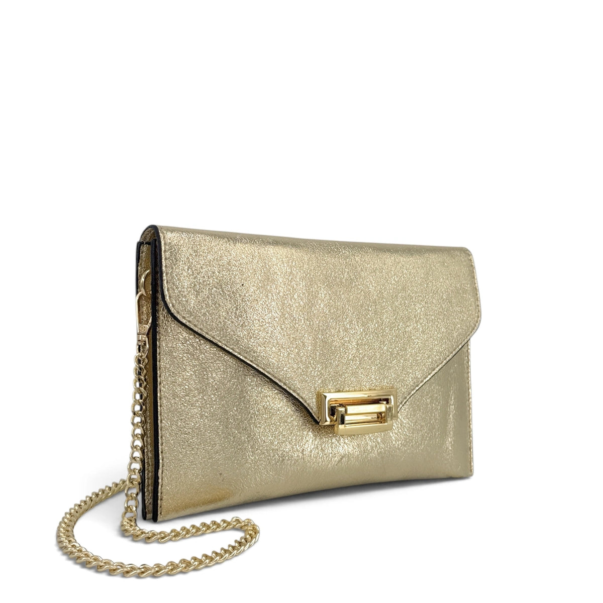 Sac pochette en cuir irisé TWILIGHT Or pâle