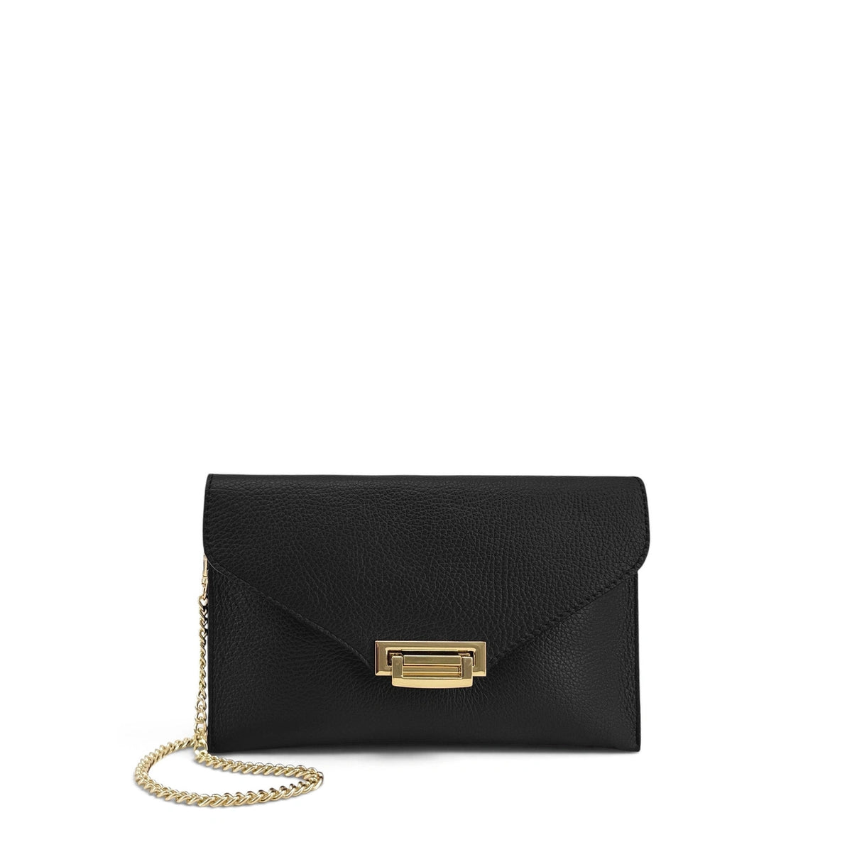 Sac pochette en cuir grainé TWILIGHT Noir