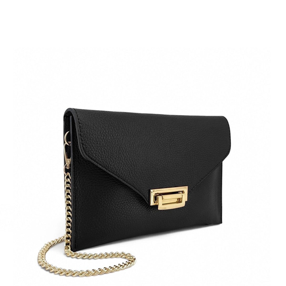 Sac pochette en cuir grainé TWILIGHT Noir