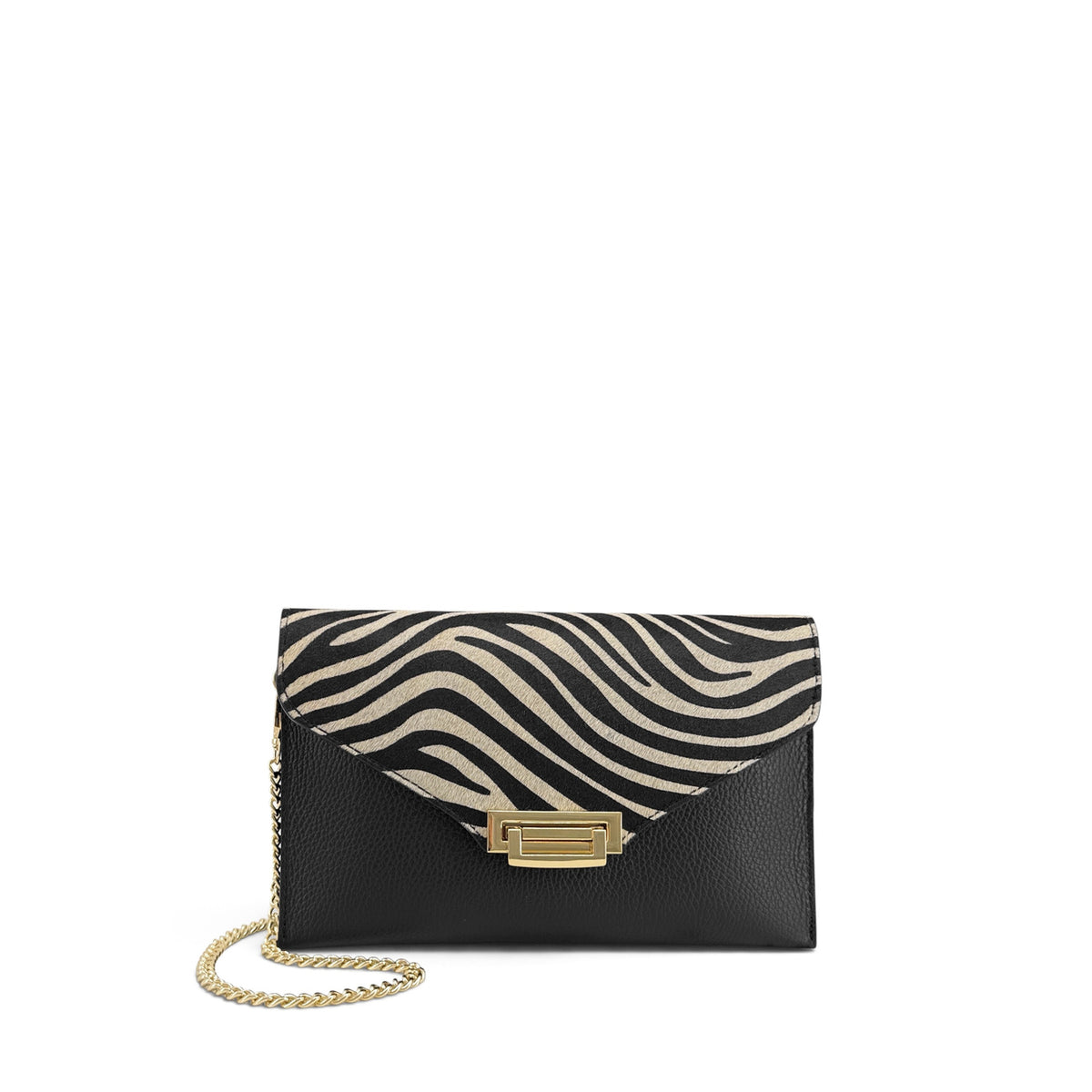Sac pochette en cuir TWILIGHT E.L. Zèbre