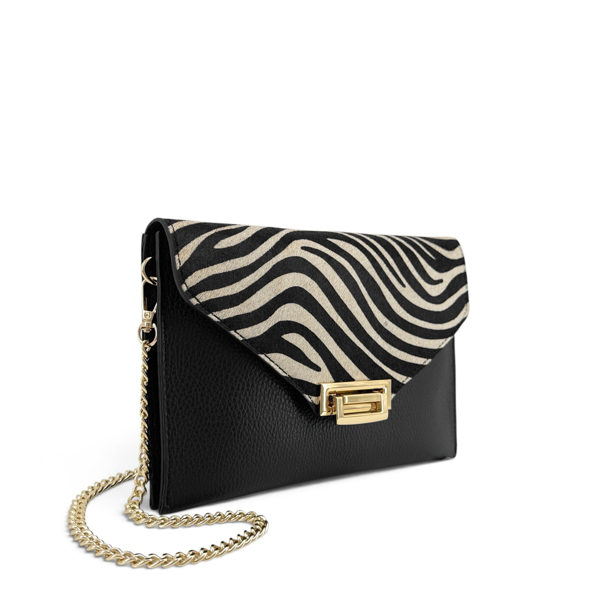 Sac pochette en cuir TWILIGHT E.L. Zèbre