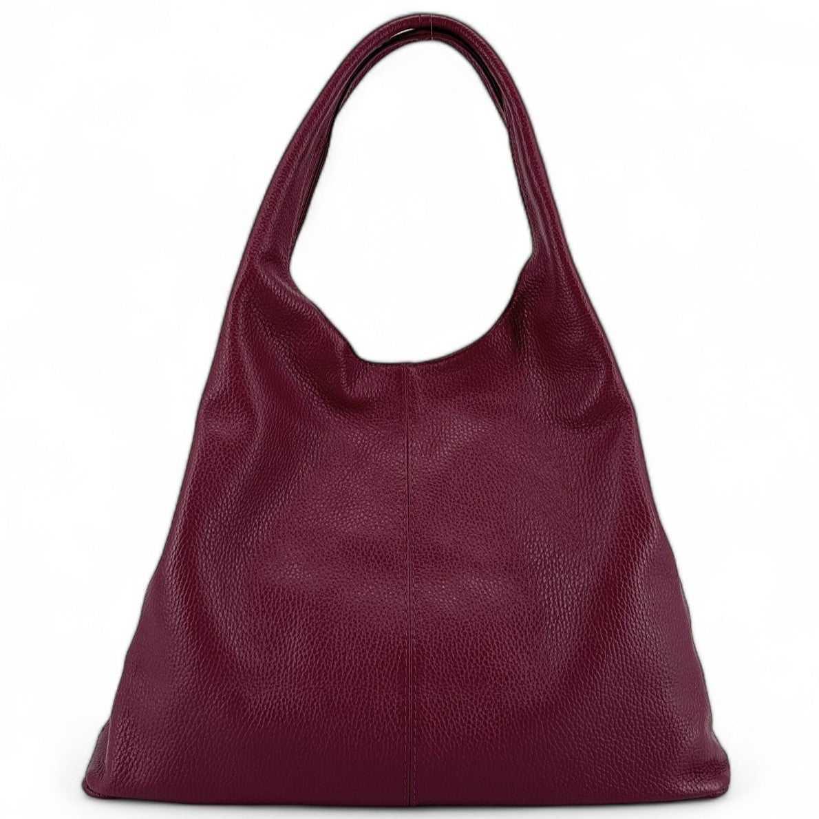 Sac porté épaule en cuir grainé BOSTON Prune