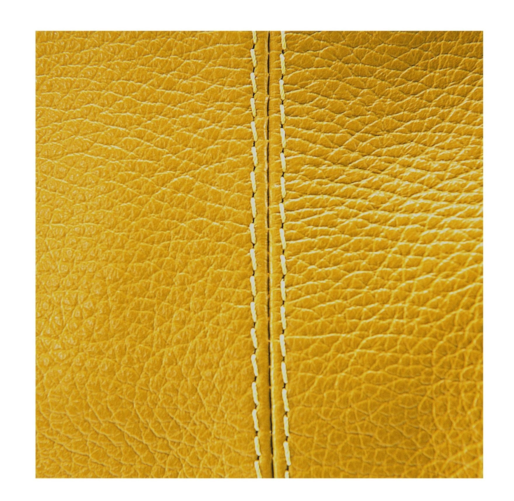 Sac porté épaule en cuir grainé BOSTON Jaune Moutarde