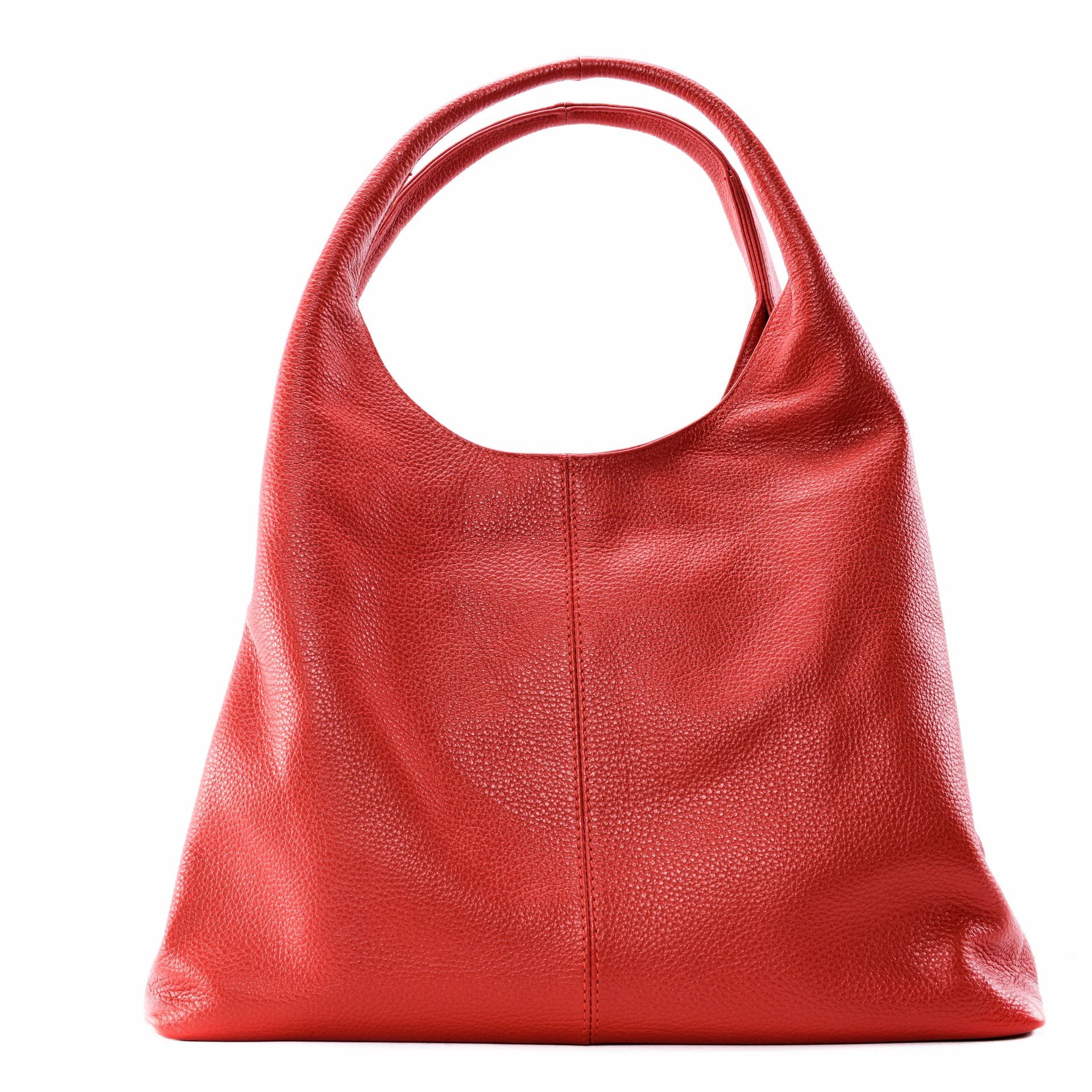 Sac porté épaule en cuir grainé BOSTON Rouge garance