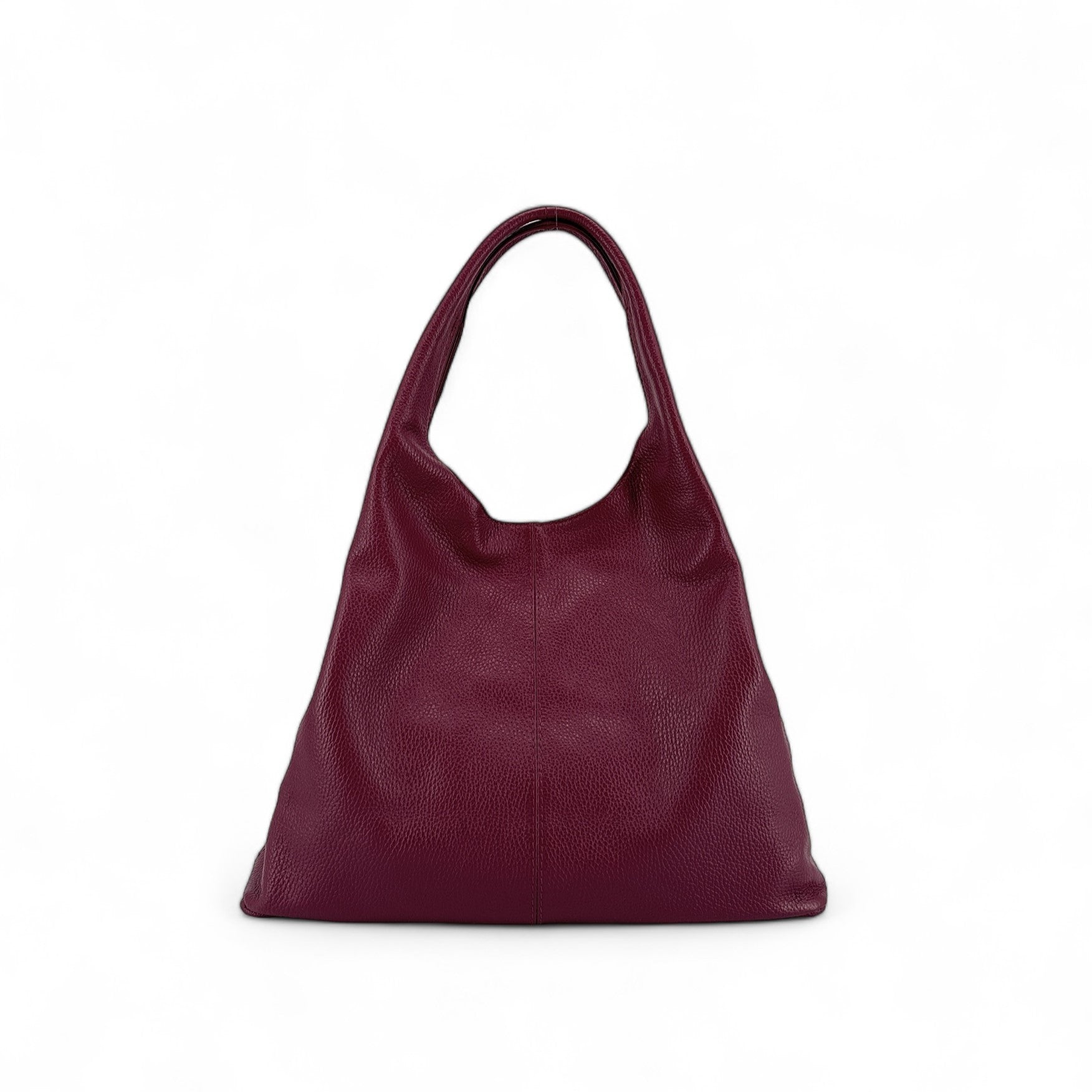 Sac porté épaule en cuir grainé BOSTON Prune