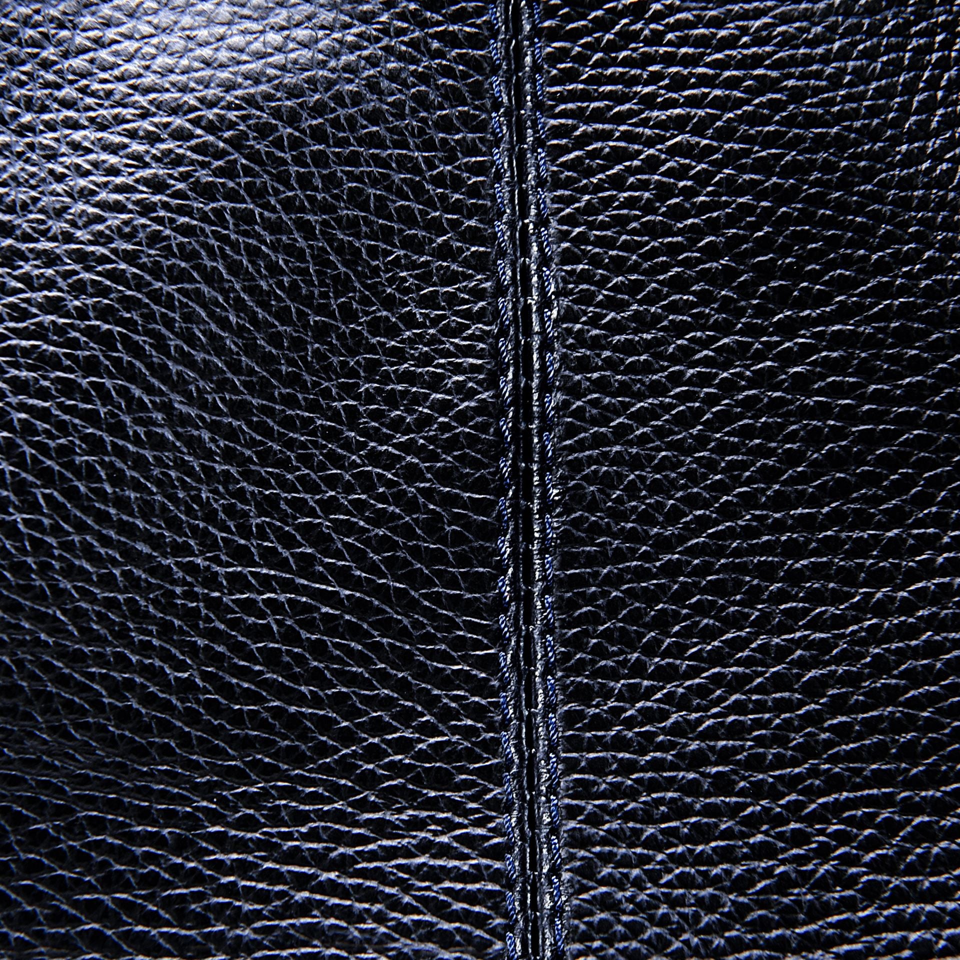 Sac porté épaule en cuir grainé BOSTON Bleu marine