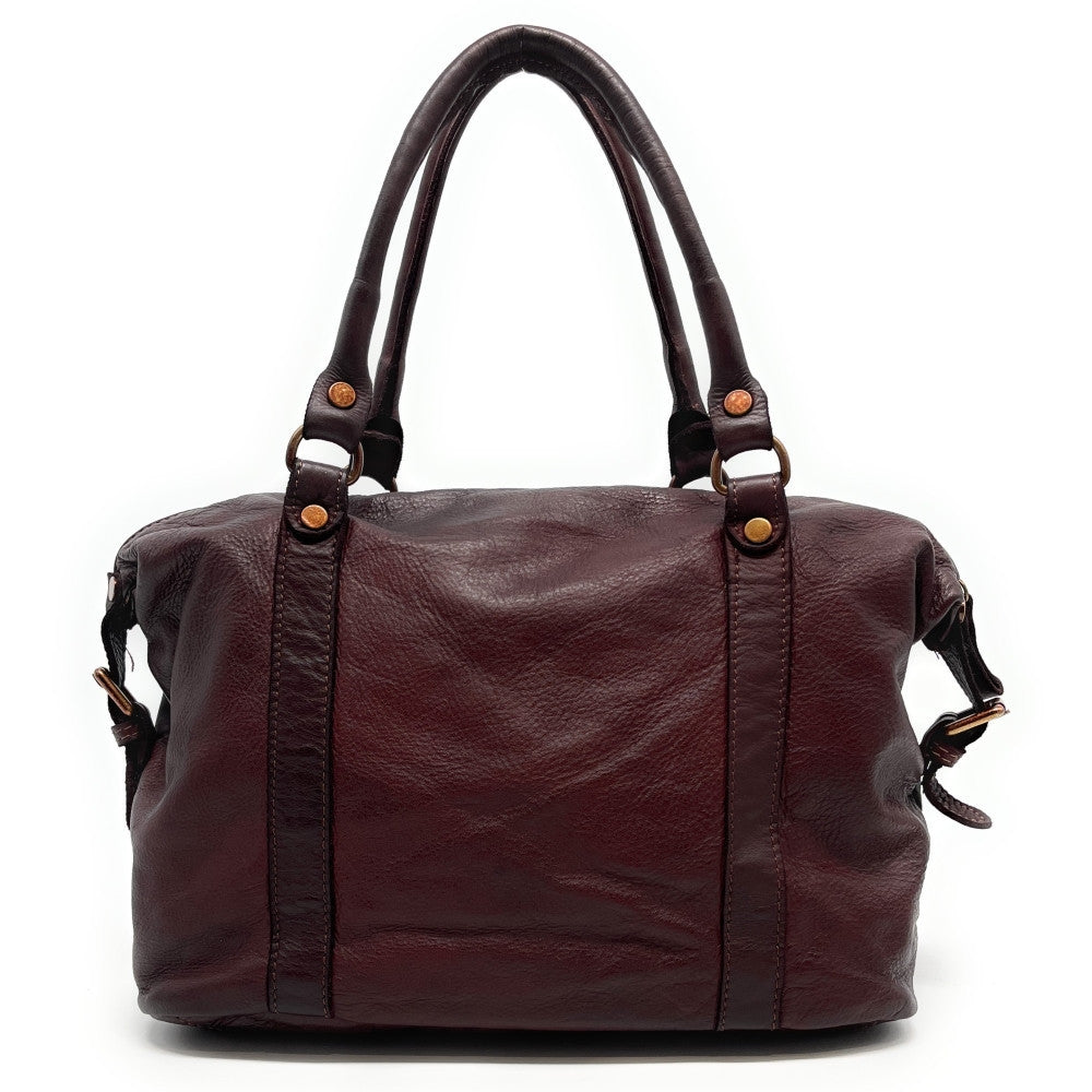 Sac porté épaule en cuir vintage MISS MY Bordeaux