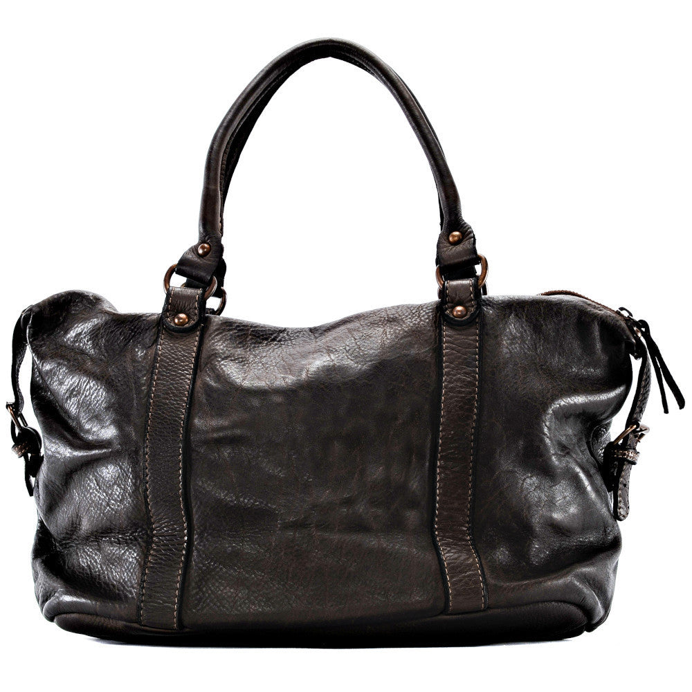 Sac porté épaule en cuir vintage MISS MY Chocolat