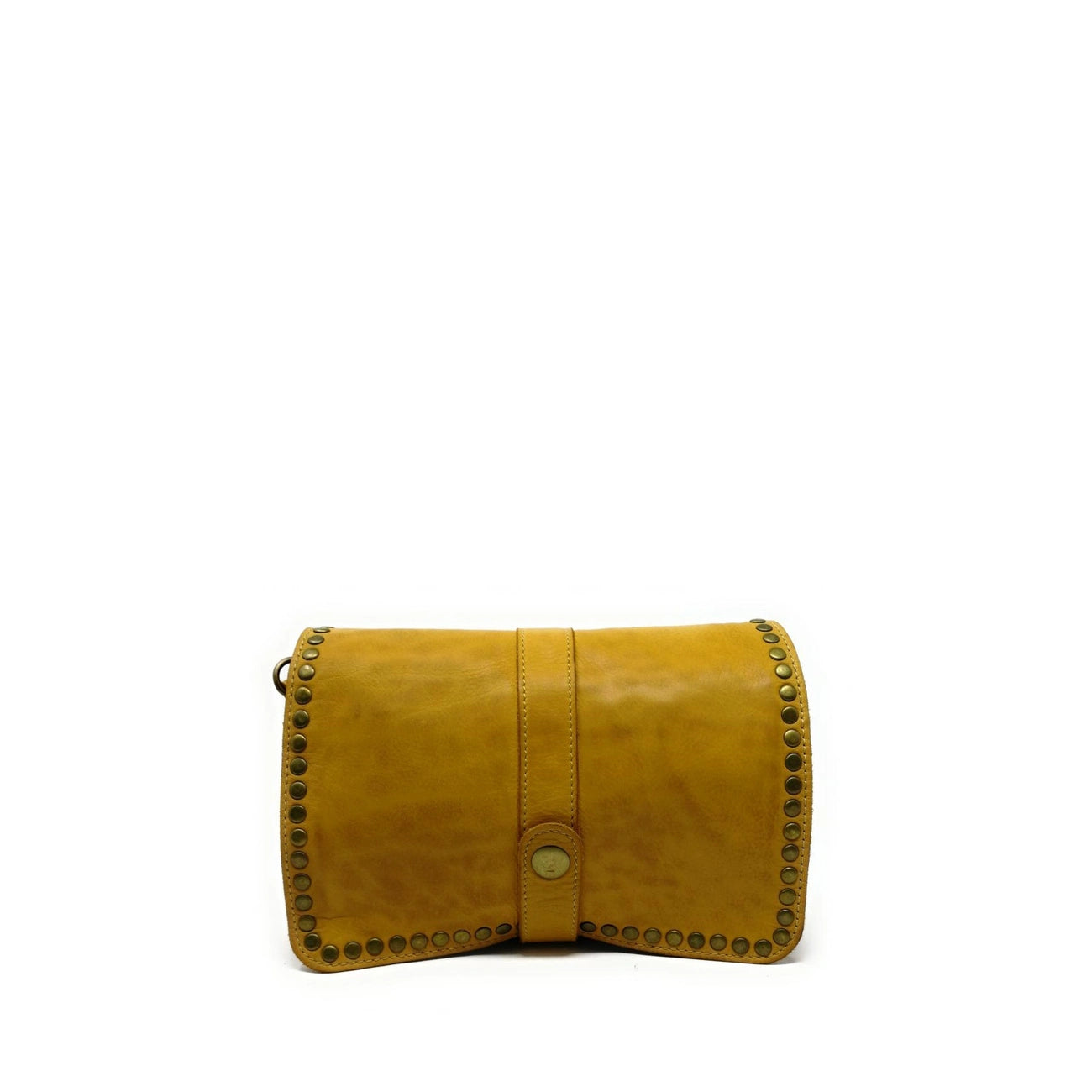 Sac besace à bandoulière en cuir vintage MISS SHAN Jaune Moutarde