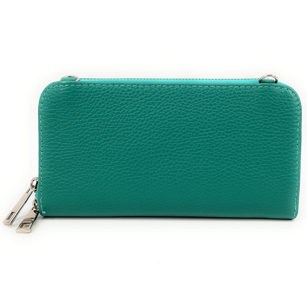 Sac portefeuille à bandoulière en cuir grainé CITY Lagon