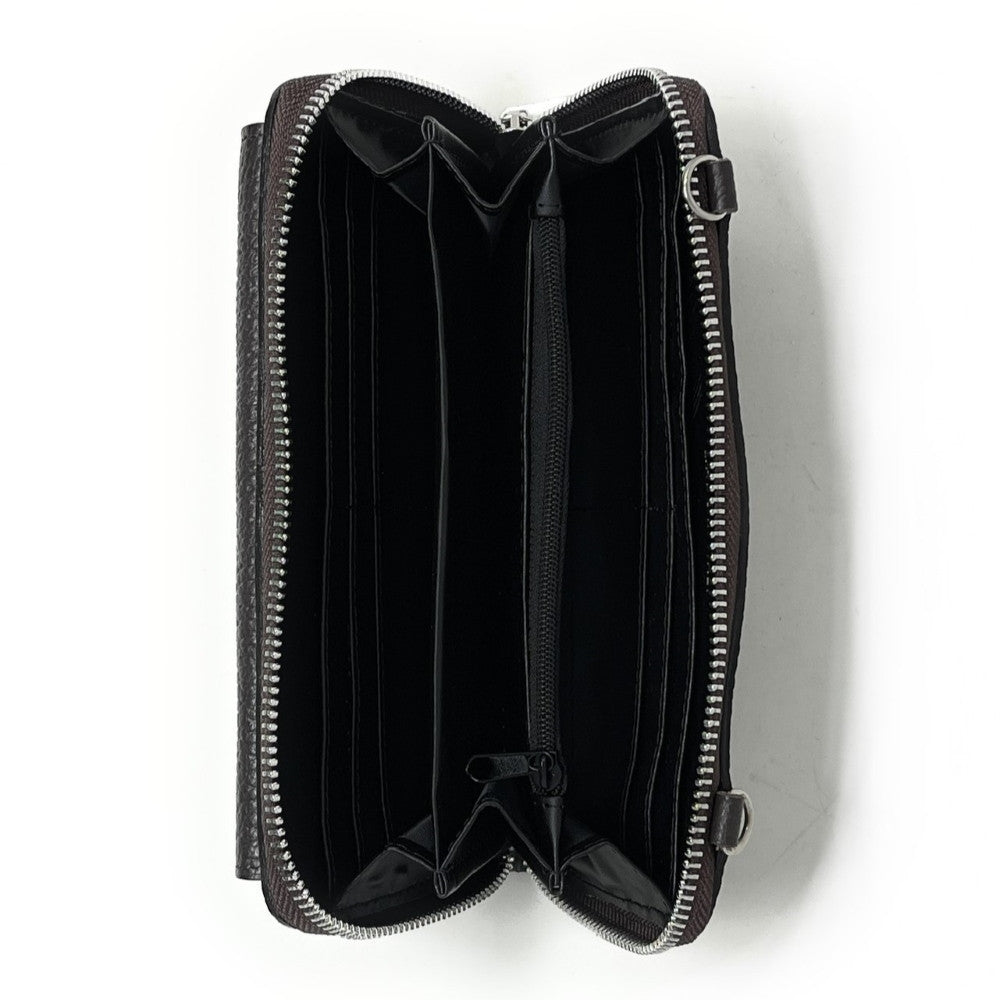 Sac portefeuille à bandoulière en cuir grainé CITY Chocolat
