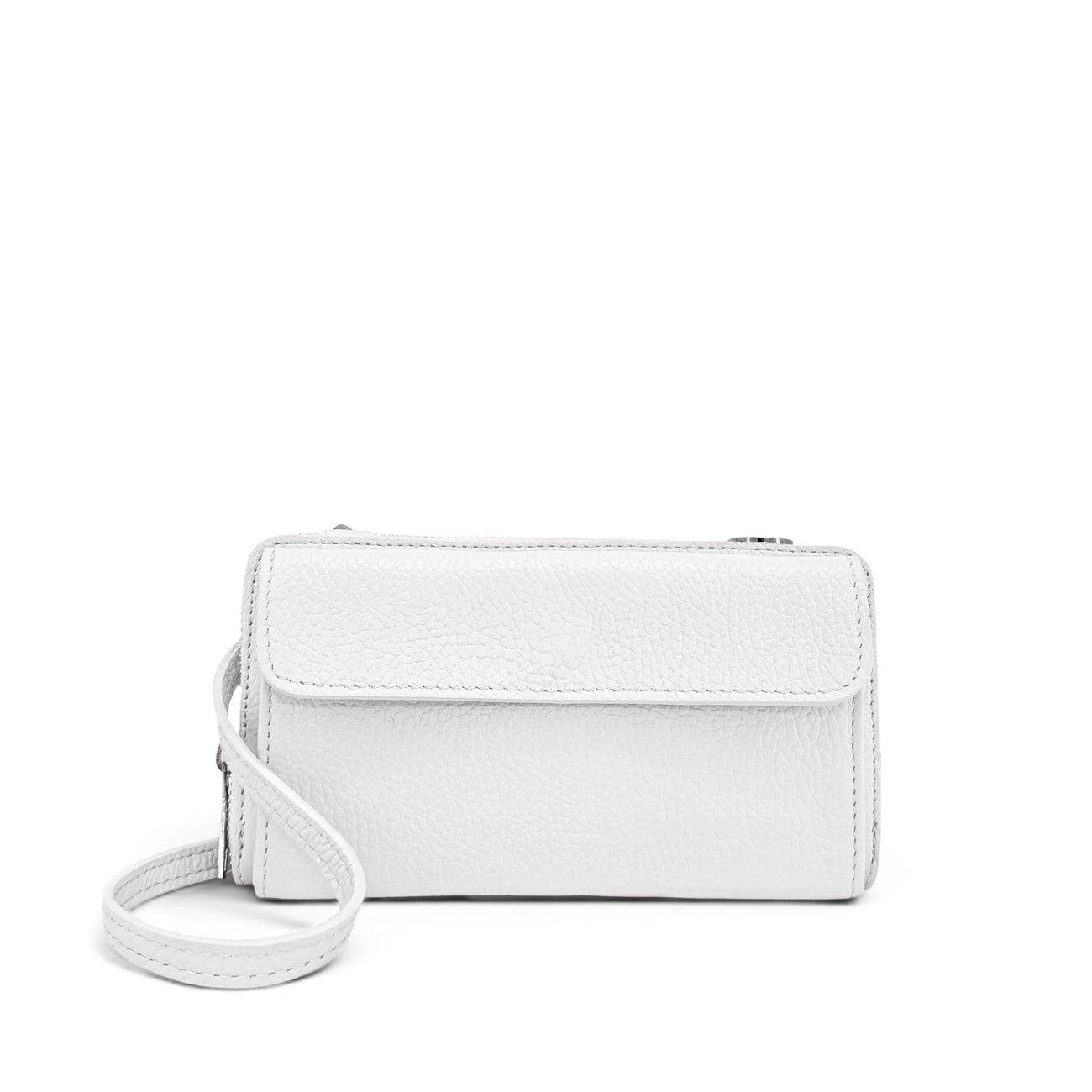 Bolso de billetera de cuero grano CITY Blanco
