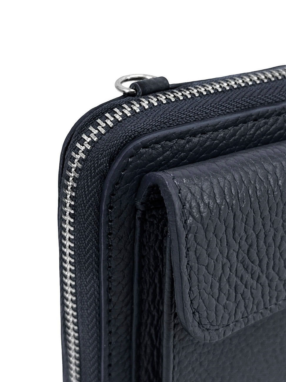 Portemonnaie-Tasche mit Schulterriemen aus genarbtem Leder CITY Marineblau