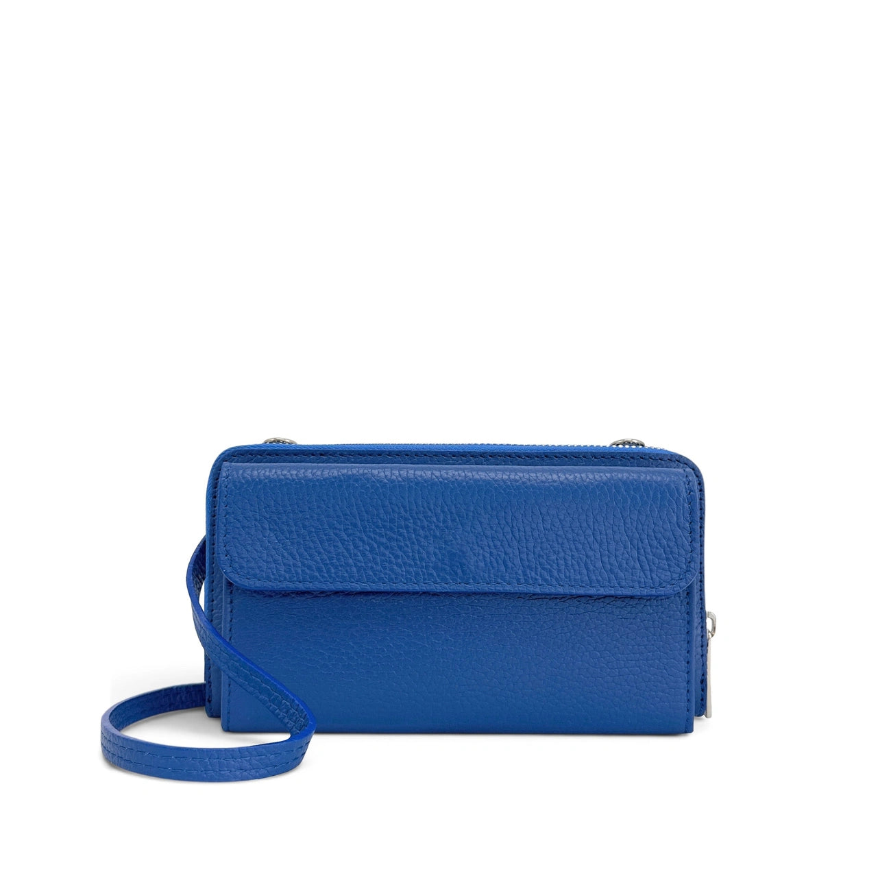 Grained leather strap wallet bag CITY Royal blue