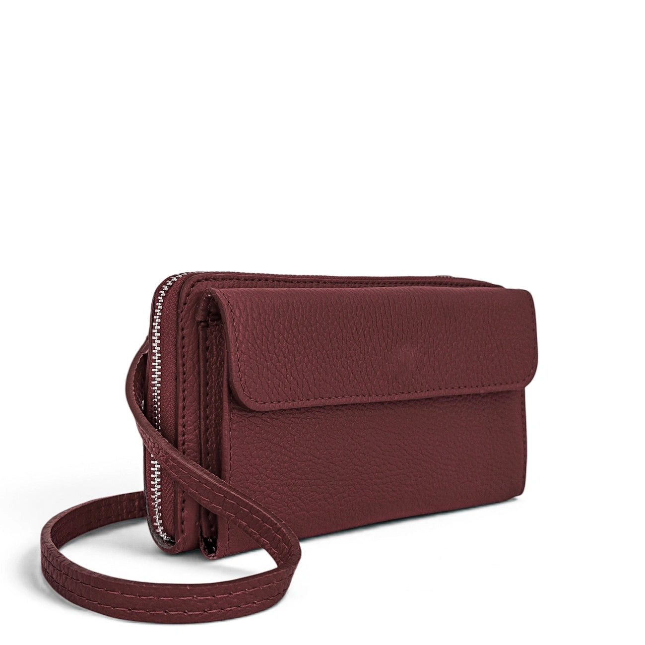 Grained leather strap wallet bag CITY Lagoon