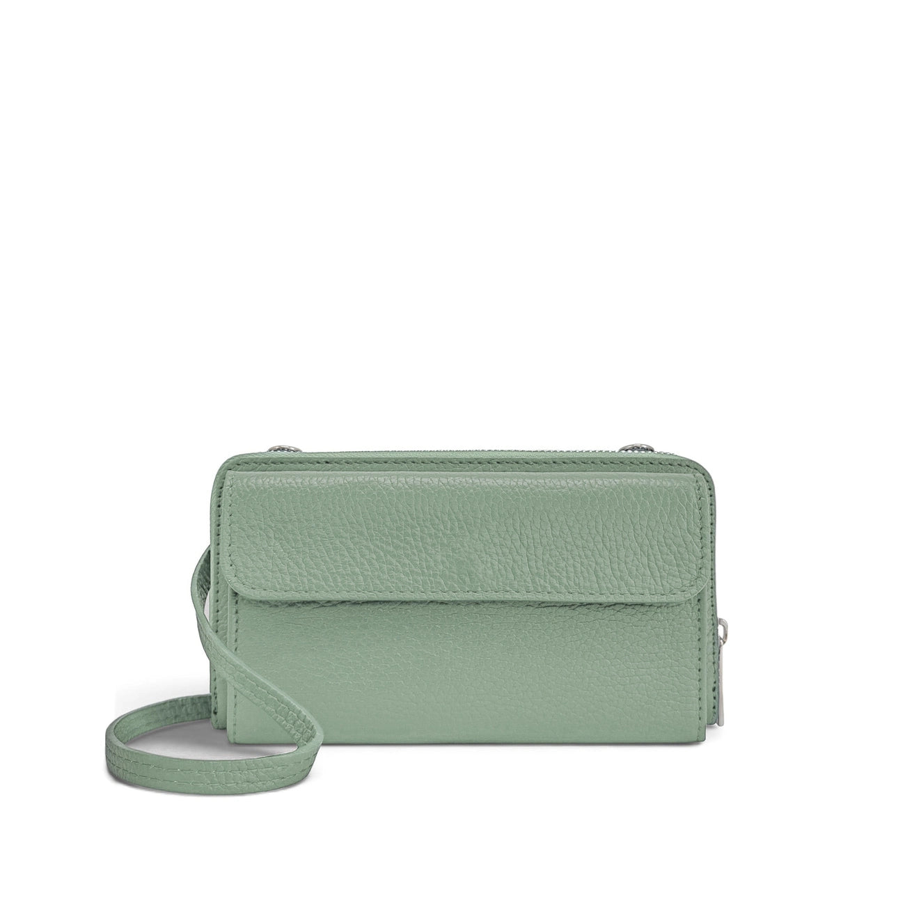Grained leather strap wallet bag CITY Purple