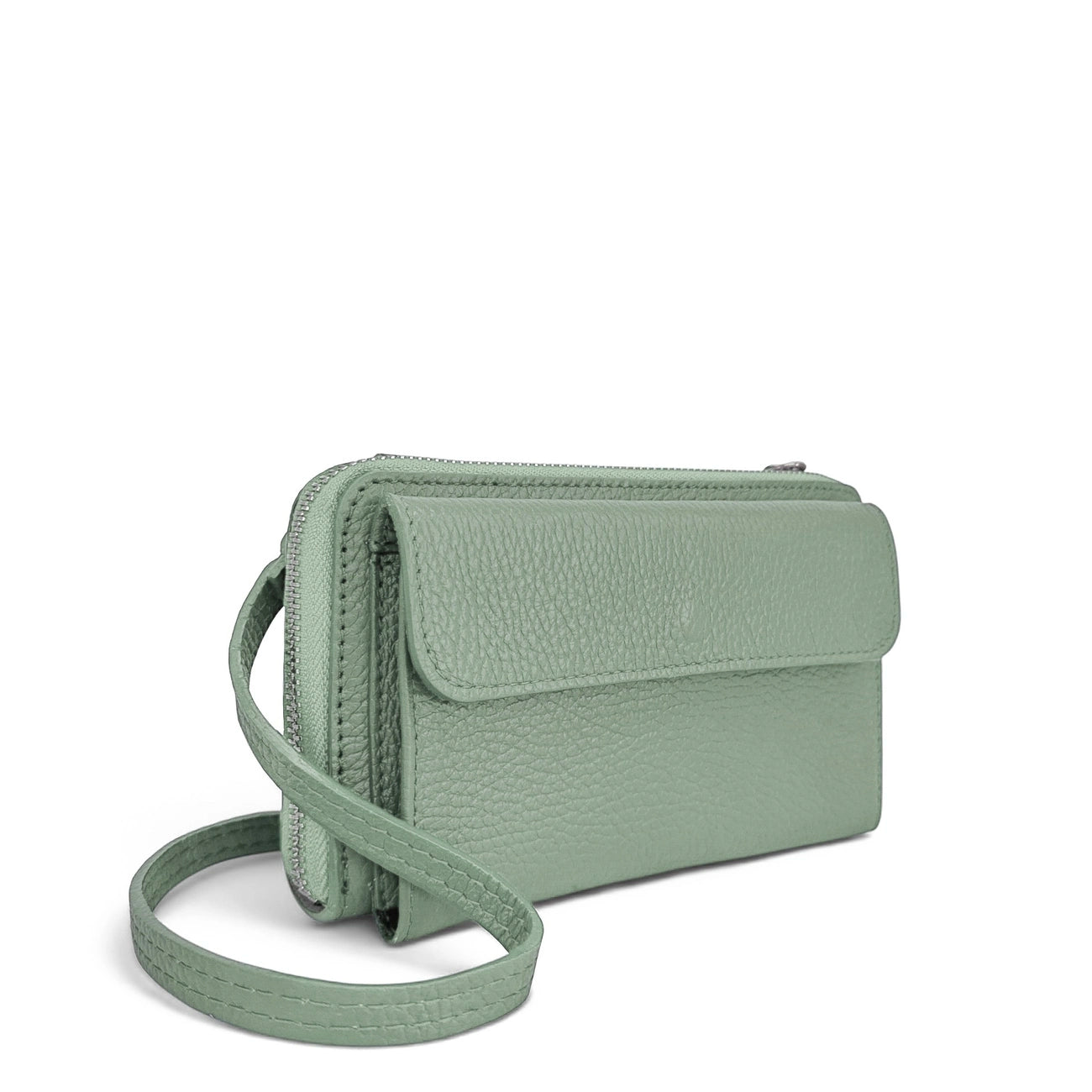 Grained leather strap wallet bag CITY Purple