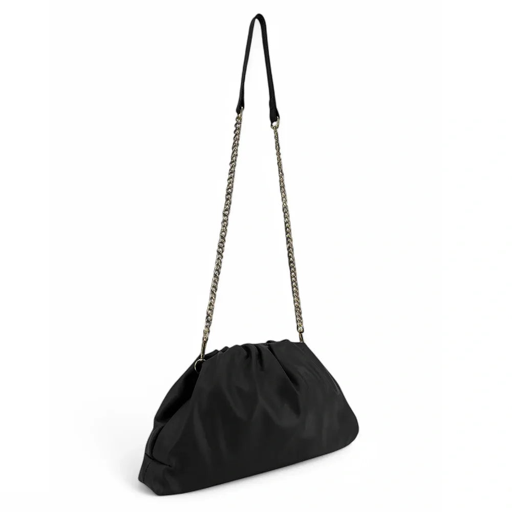 Sac pouch en cuir box-calf ATHALIE Noir