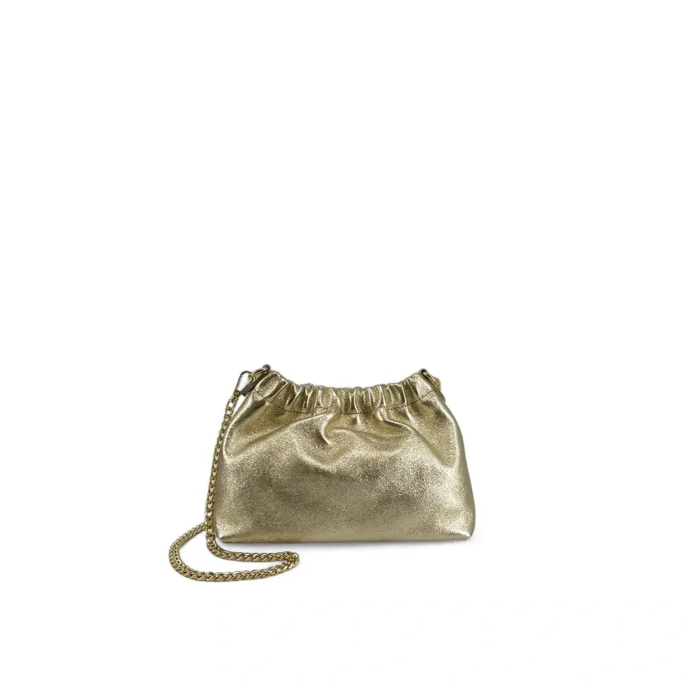 Sac pouch en cuir grainé ou irisé LA POUCHINETTE Or pâle