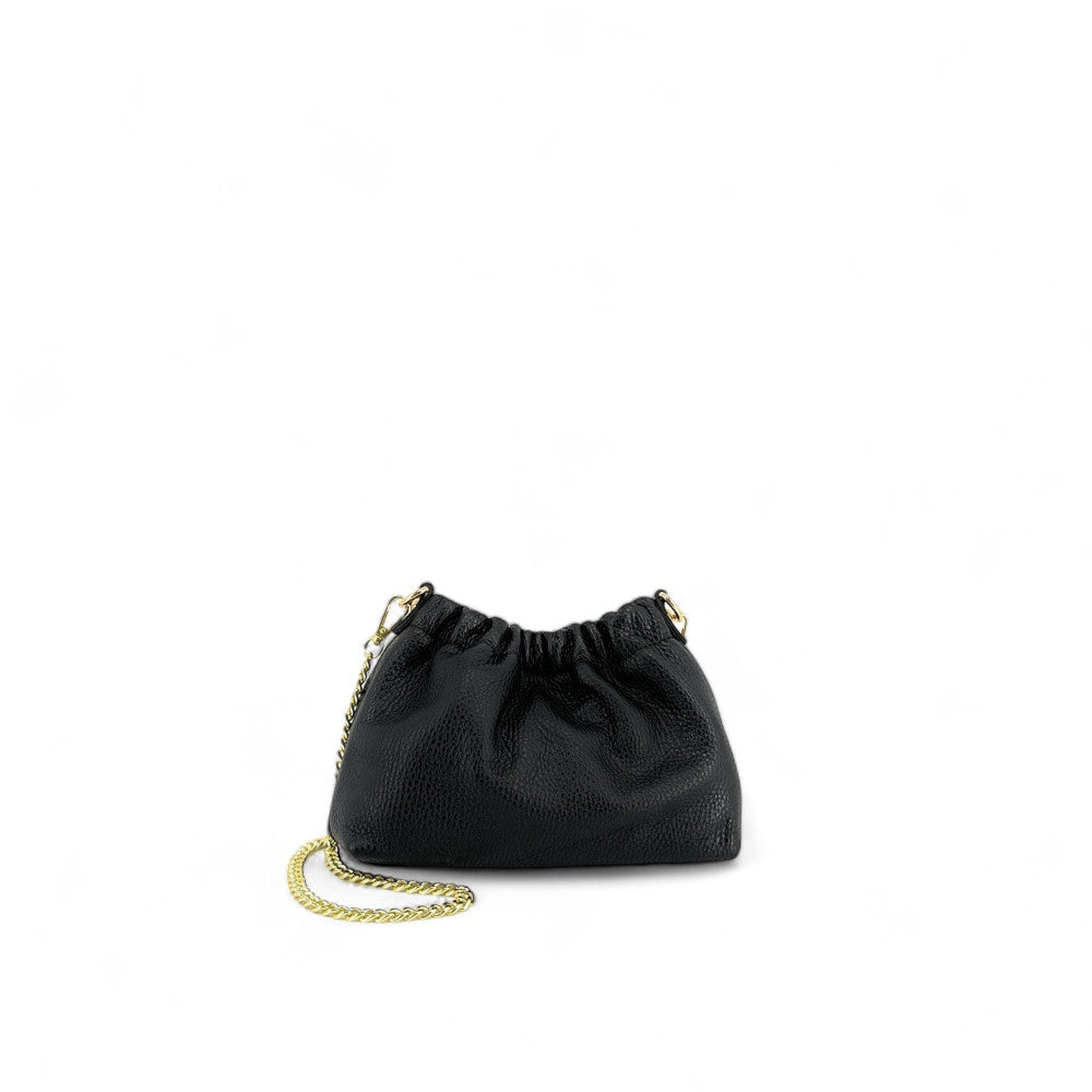 Sac pouch en cuir grainé ou irisé LA POUCHINETTE Noir