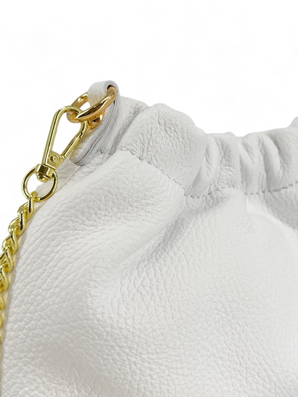 Sac pouch en cuir grainé ou irisé LA POUCHINETTE Blanc