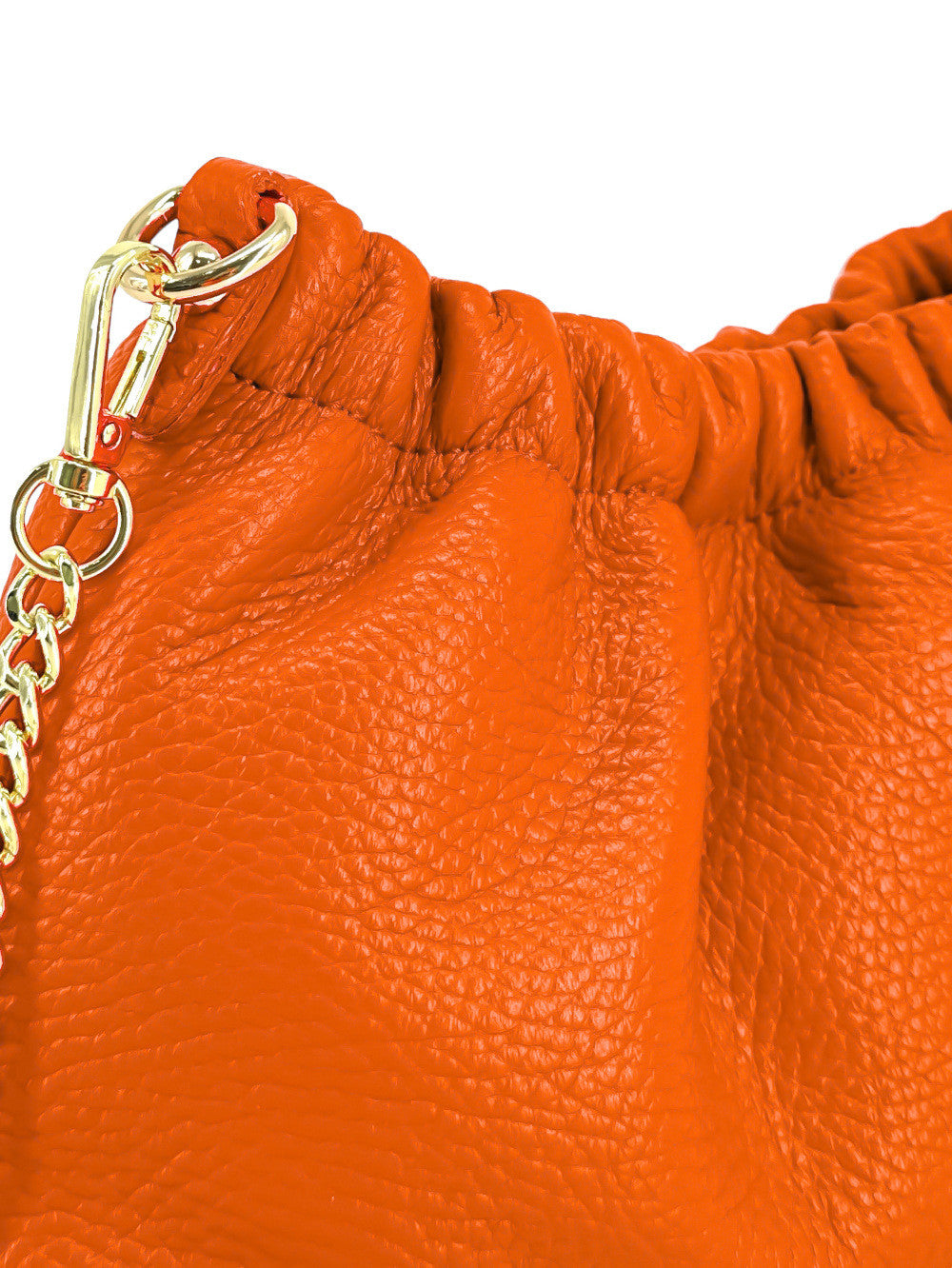 Sac pouch en cuir grainé ou irisé LA POUCHINETTE Orange