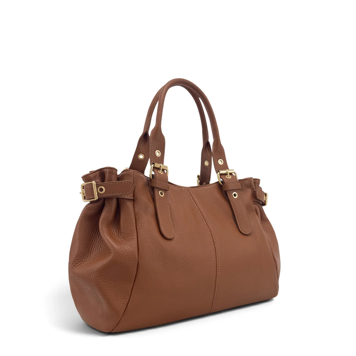 Sac bowling en cuir grainé NEW PRINCESS XL Marron châtaigne