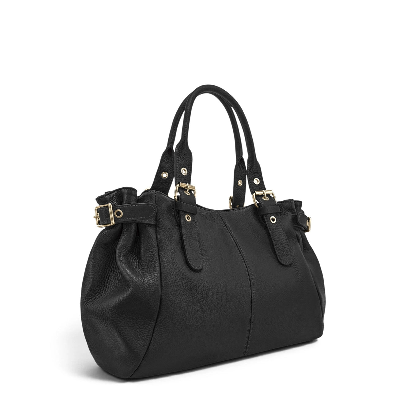 Bolso bowling PRINCESS XL de piel granulada negra