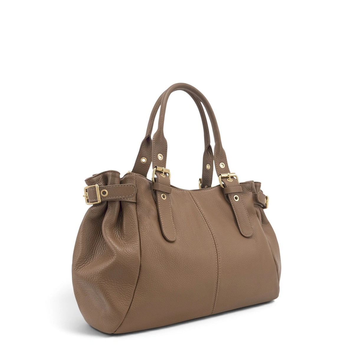 Bolso bowling de piel granulada NEW PRINCESS XL Topo oscuro