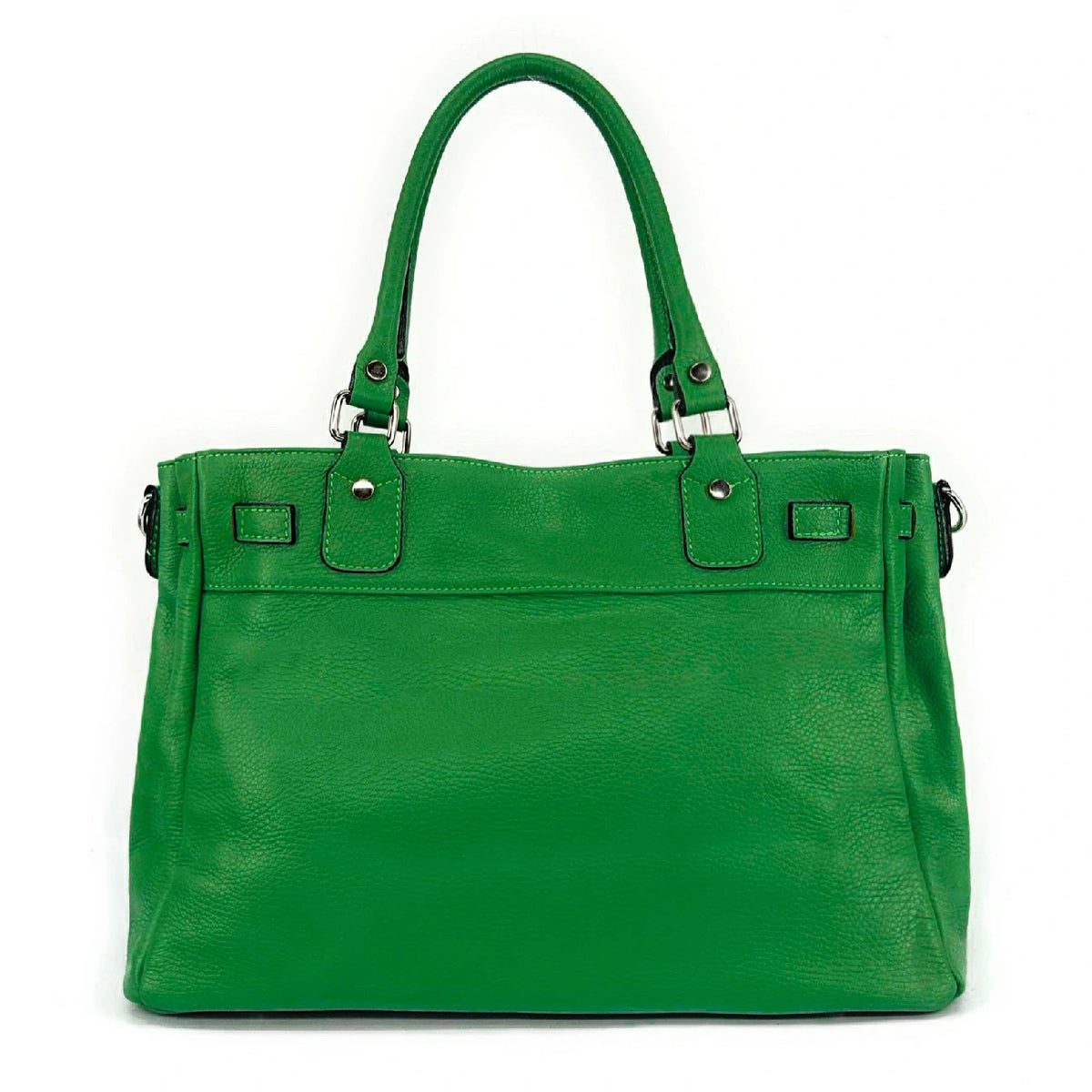 Bolso shopper en piel granulada JANET SILVER Verde inglés