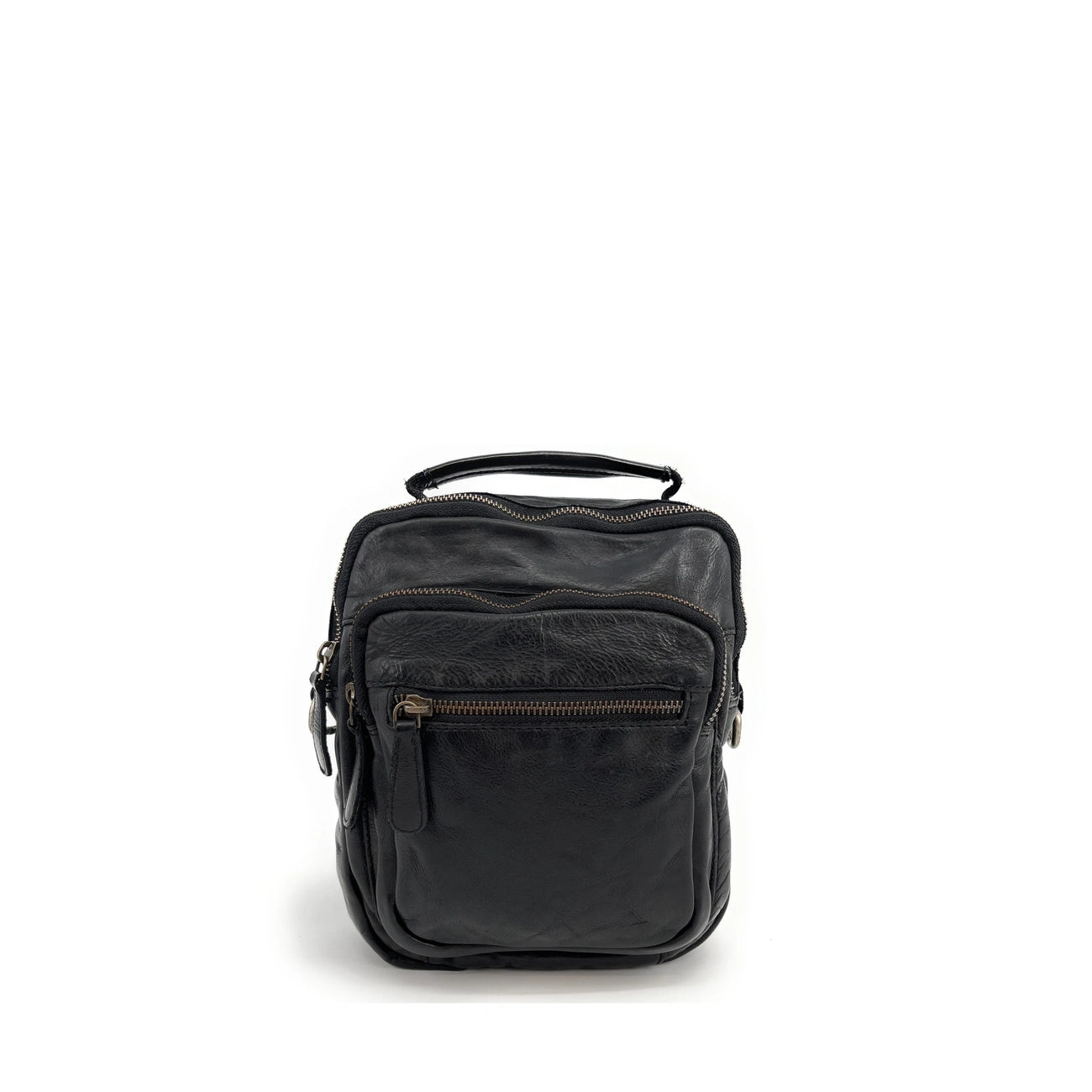 Sacoche en cuir vintage MISTER FRED Noir