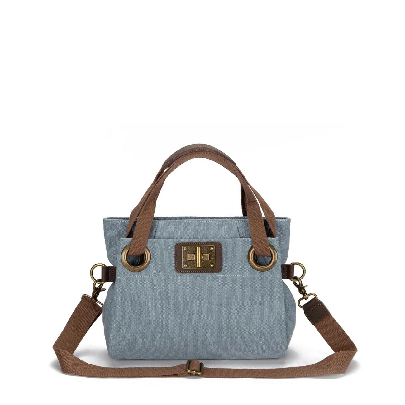 Borsa per il fine settimana in pelle e tela TOBAGO Mole chiara
