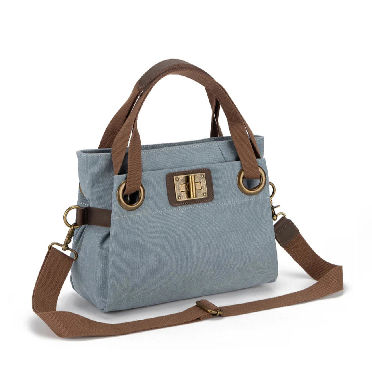 Borsa per il fine settimana in pelle e tela TOBAGO Mole chiara