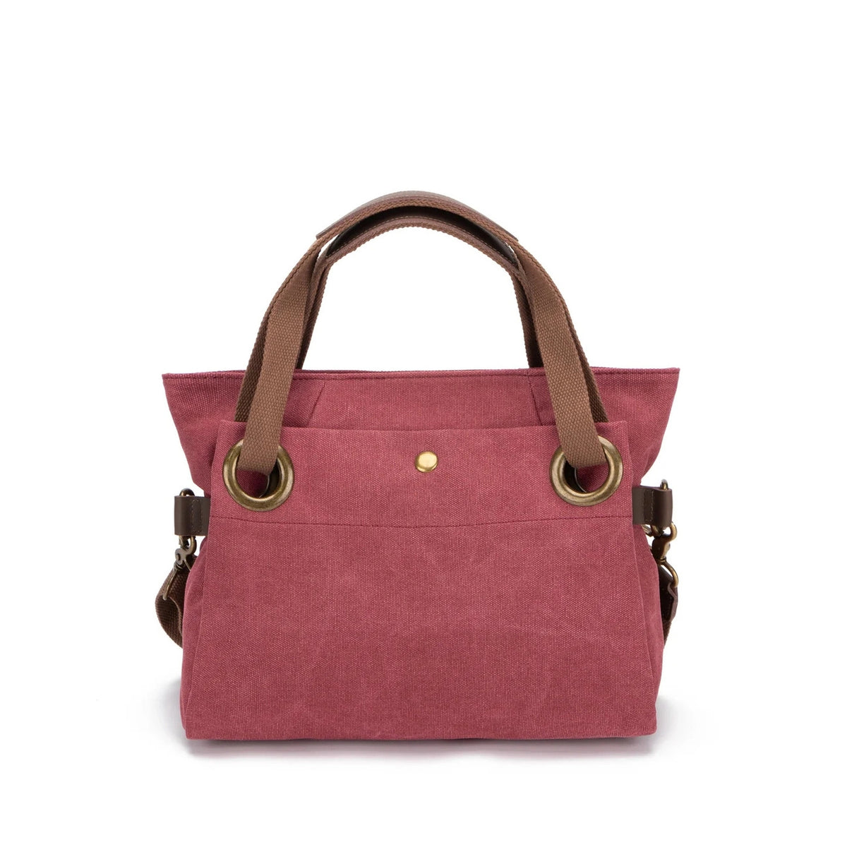 Bolso de hombro de piel y lona PONT-DES-ARTS MINI Rojo burdeos