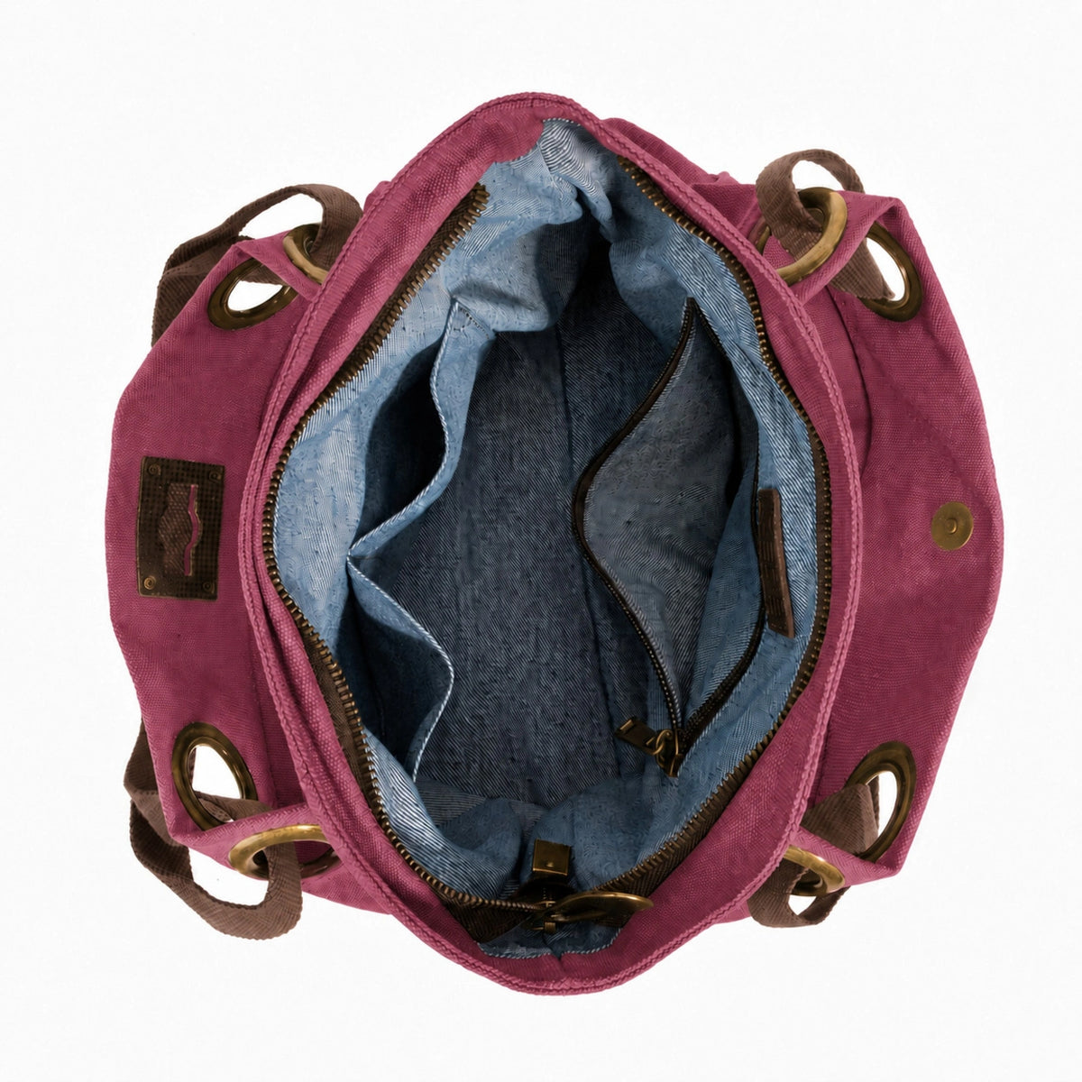 Bolso de hombro de piel y lona PONT-DES-ARTS MINI Rojo burdeos