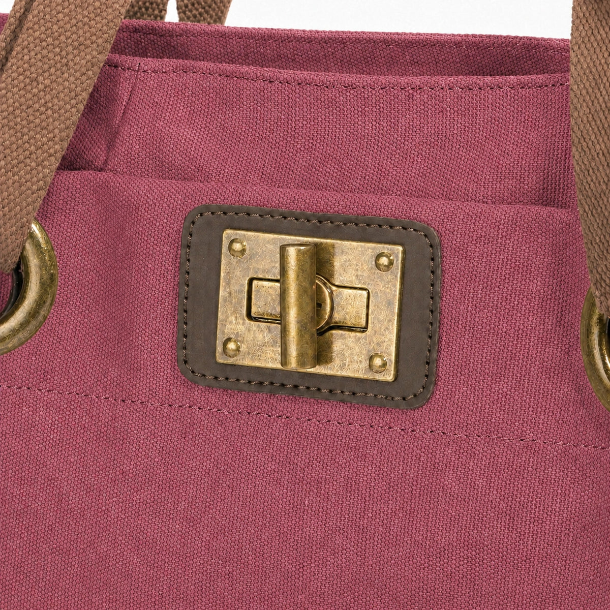 Bolso de hombro de piel y lona PONT-DES-ARTS MINI Rojo burdeos