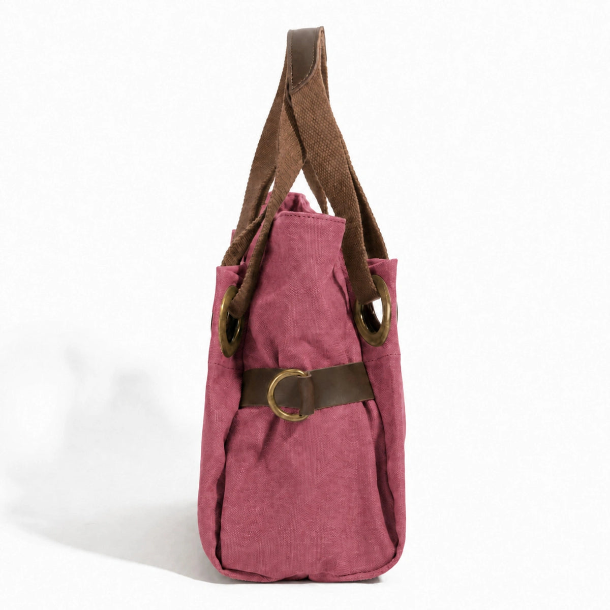 Bolso de hombro de piel y lona PONT-DES-ARTS MINI Rojo burdeos