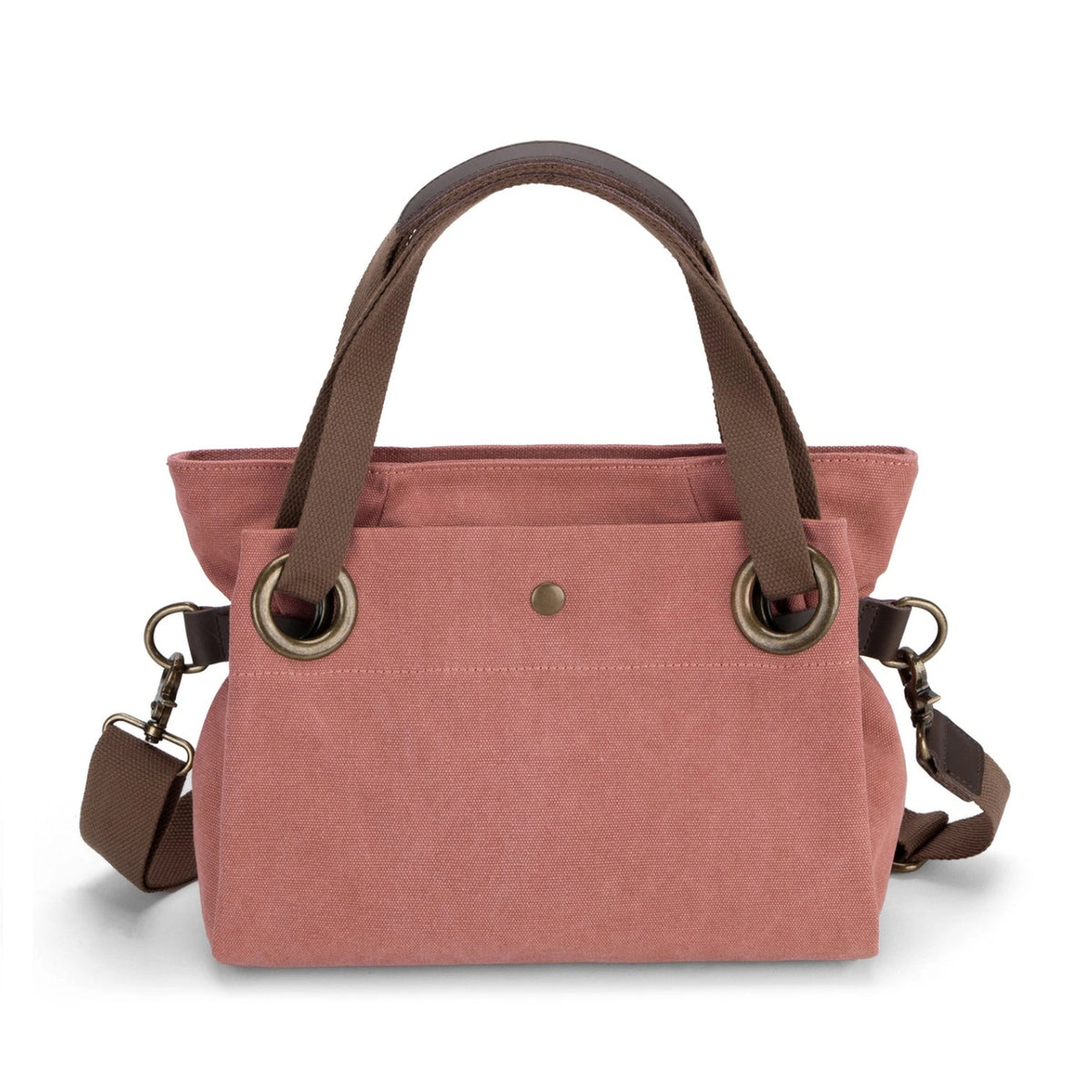 Bolso de hombro de piel y lona PONT-DES-ARTS MINI Rojo ladrillo