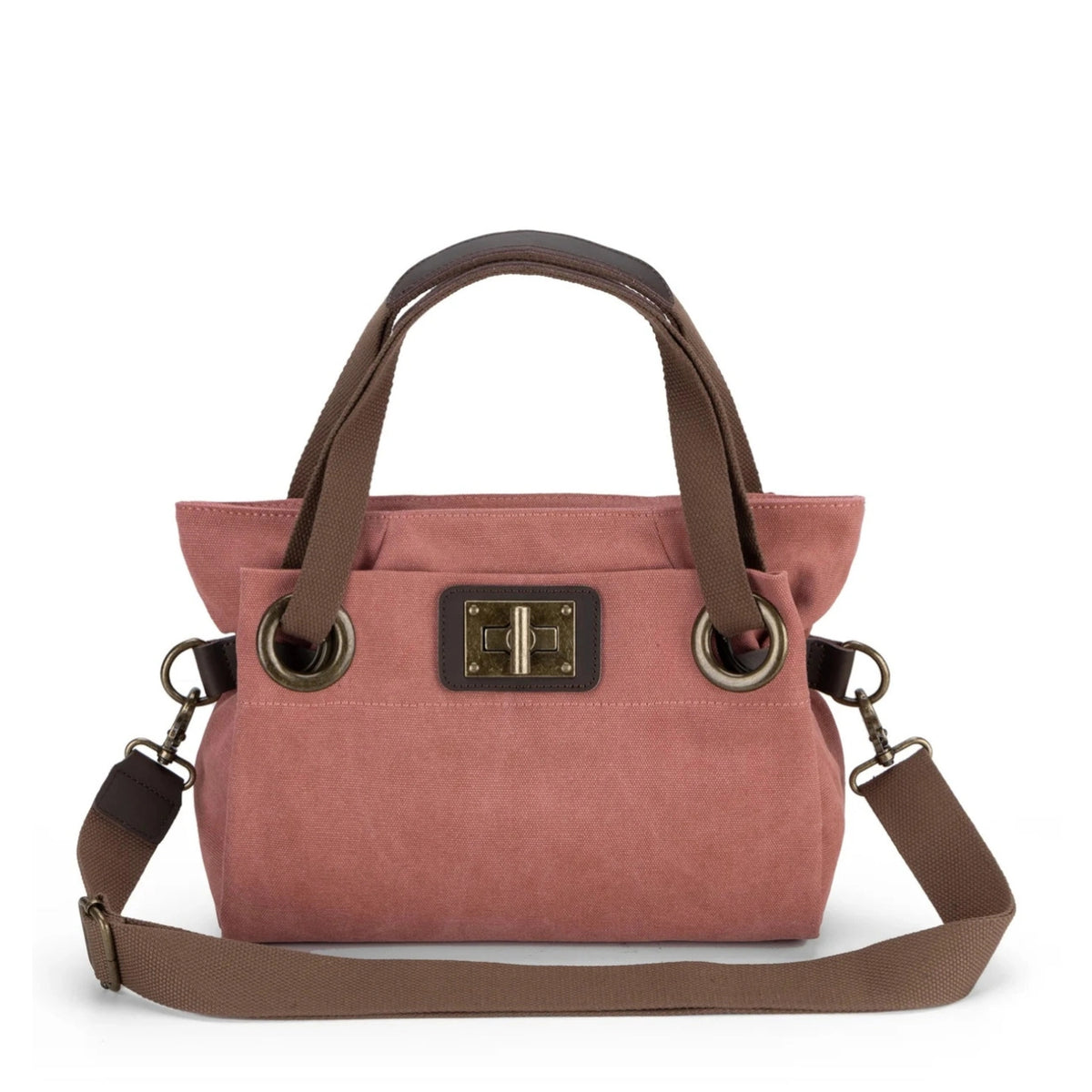Bolso de hombro de piel y lona PONT-DES-ARTS MINI Rojo ladrillo