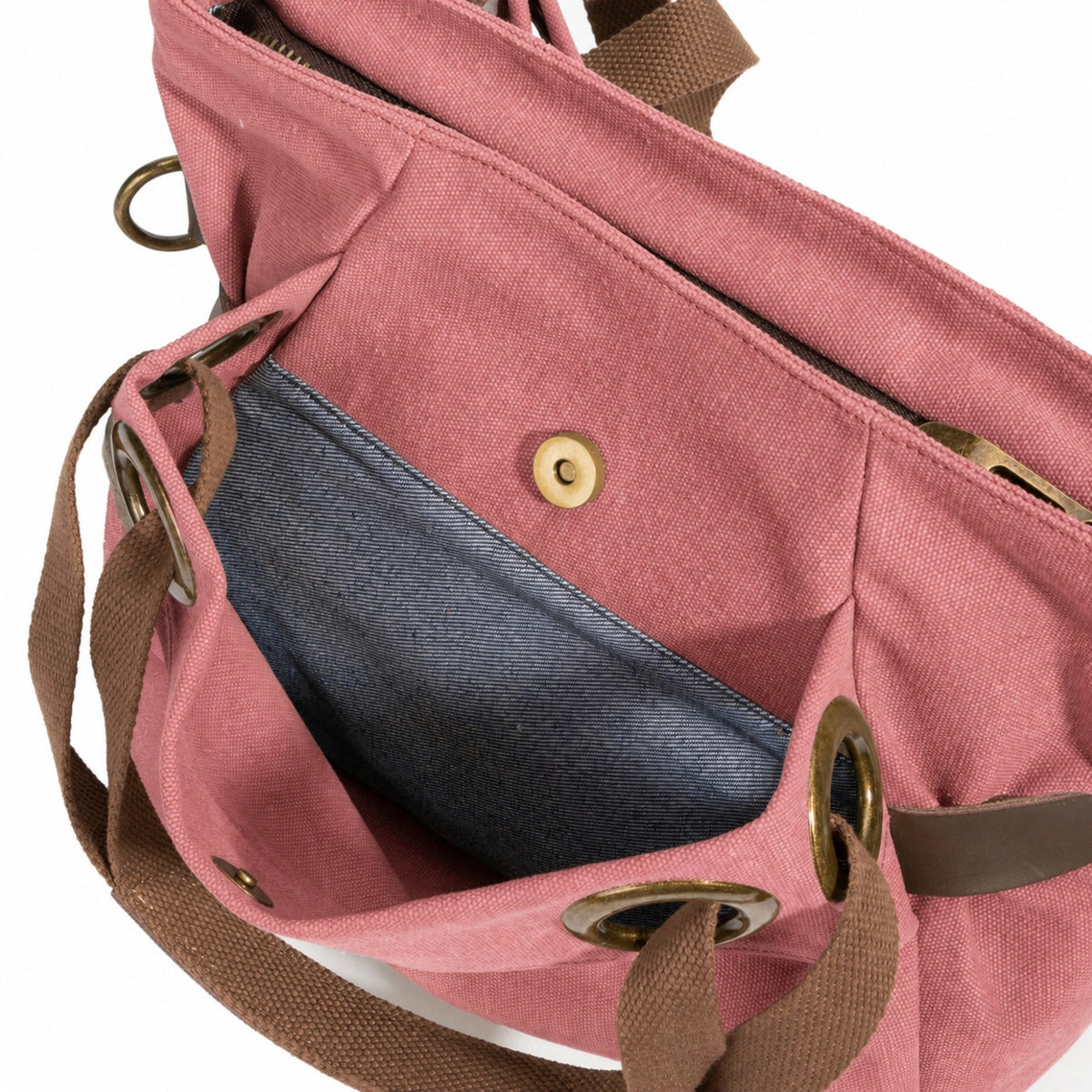 Bolso de hombro de piel y lona PONT-DES-ARTS MINI Rojo ladrillo